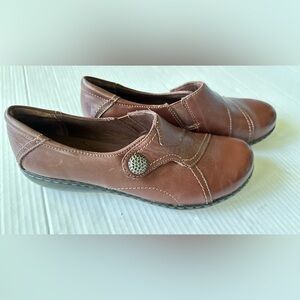 CLARKS Women 10M Bendables Shoes - ASHLAND‎ BEND Brown Leather NWOT